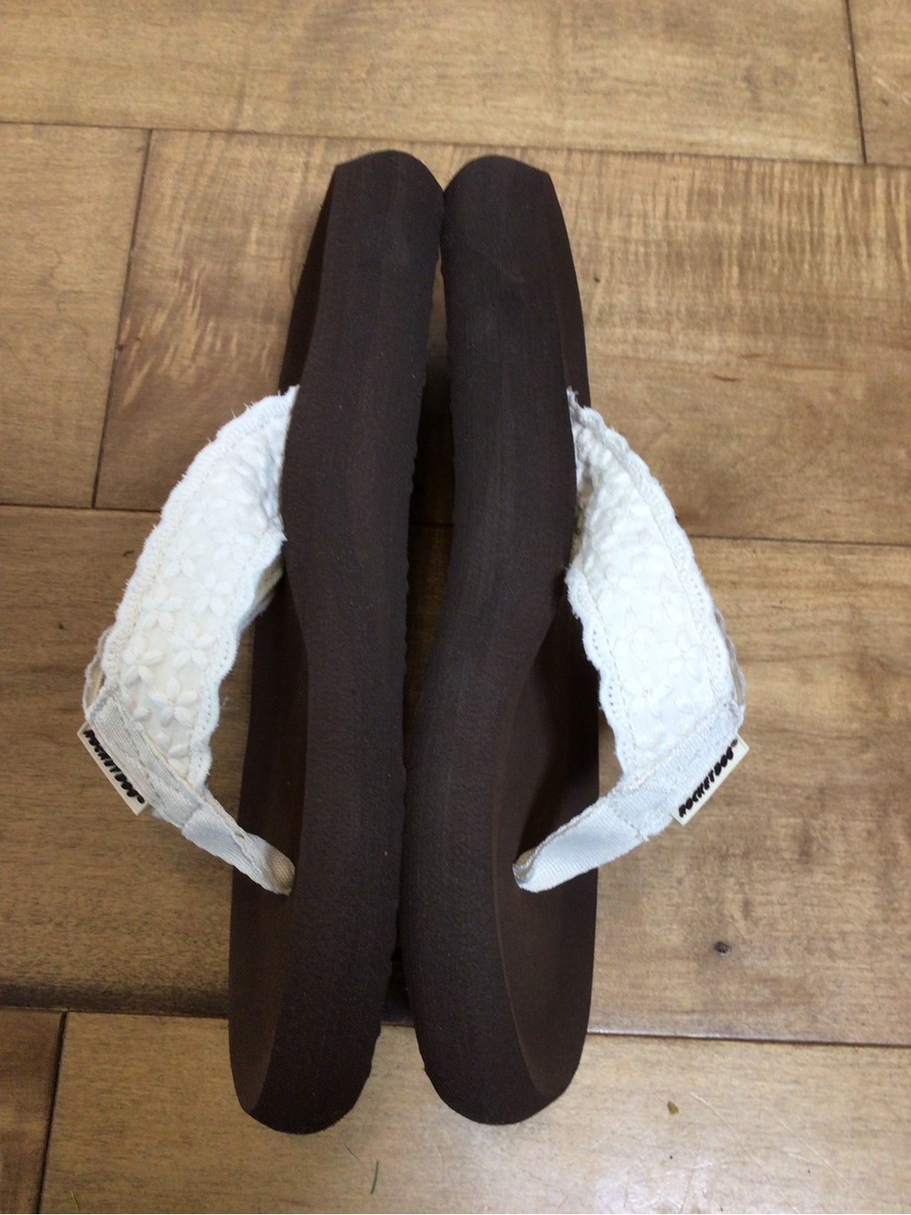 Rocket Dog Spotlight Flip Flops Size 8 Natural Beige Crochet Platform Sandals - Picture 6 of 9